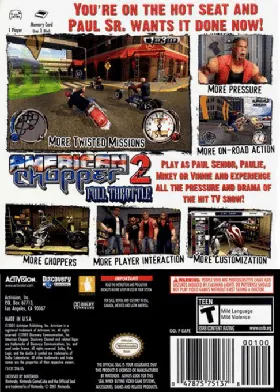 American Chopper 2 - Full Throttle box cover back